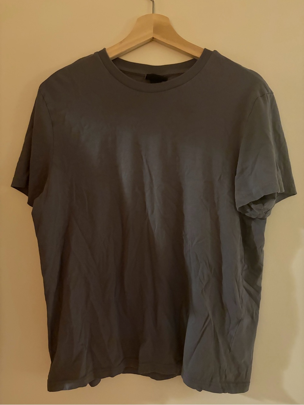 H&M-Classic Crew Neck T-Shirt in Charcoal Gray - M